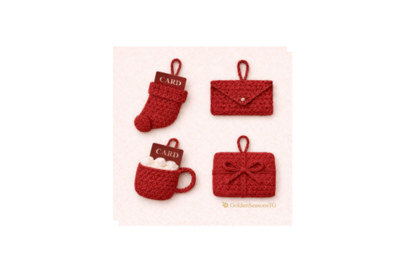 Download Christmas Crochet Gift Card Holder Pattern Set - Gift card holder Collection