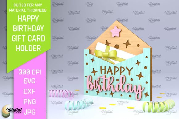 Download Birthday Gift Card Holder Laser Cut - Gift card holder Collection