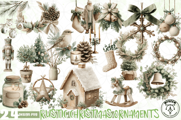 Download Rustic Christmas Ornaments Clipart PNG - Rustic christmas ornaments Collection