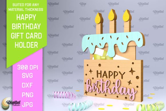 Download Birthday Gift Card Holder Laser Cut - Gift card holder Collection
