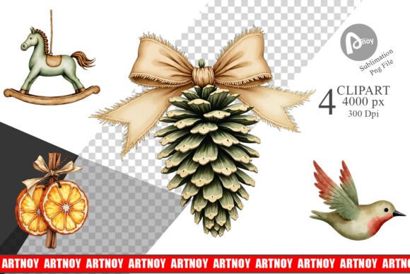 Download Rustic Christmas Ornaments Clipart - Rustic christmas ornaments Collection
