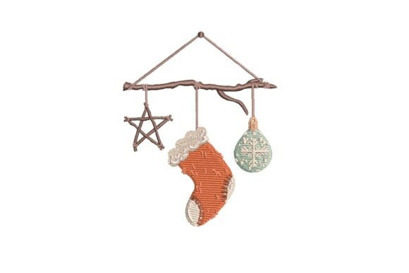 Download Rustic Christmas Ornaments Wall Hanging Embroidery - Rustic christmas ornaments Collection