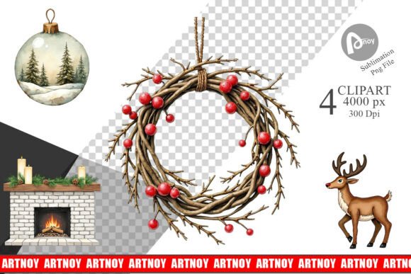 Download Rustic Christmas Ornaments Clipart - Rustic christmas ornaments Collection